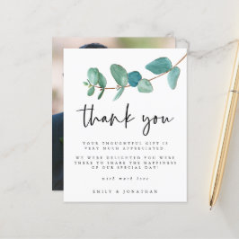 Budgeterad eukalyptus-foto Bröllop Tack