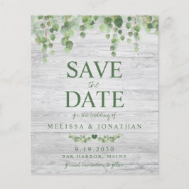 Budgeterad eukalyptus Rustic Save Date Postcard