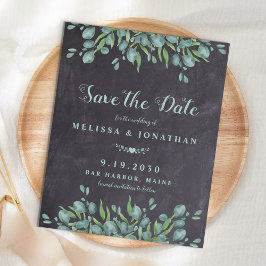 Budgeterad eukalyptus Rustic Save Date Postcard