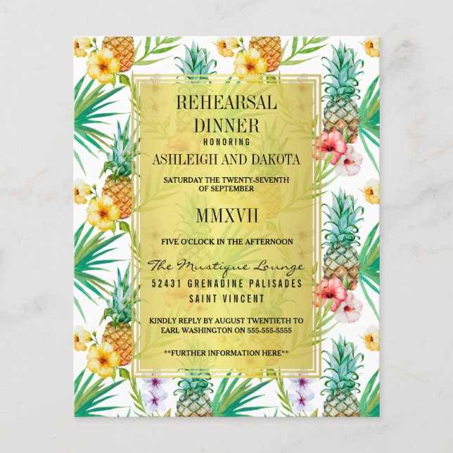 Budgeterad exotisk ananas Hibiscus Rehearsal Midda (Framsida)