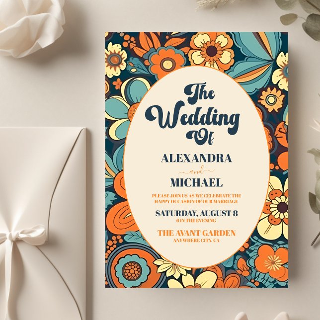 Budgeterad färgfull modern Groovy Retro 70-talets  Reklamblad (Skapare uppladdad)