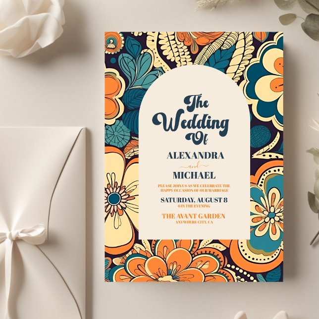 Budgeterad färgfull modern Groovy Retro 70-talets  Reklamblad (Skapare uppladdad)