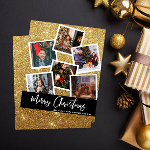 Budgeterad faux Guld Glitter Multi Photo-jul