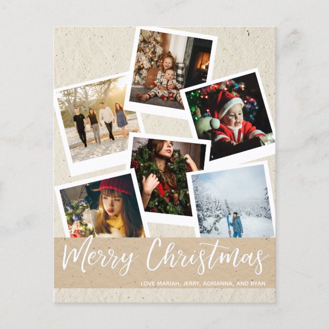 Budgeterad Faux Kraft Multi Photo-snabbjul Flygblad (Framsidan)