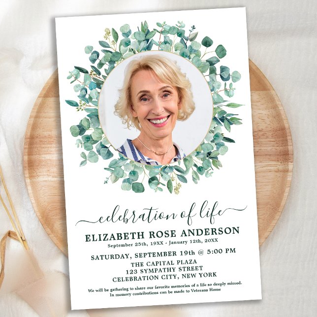 Budgeterad Firande Life Eucalyptus Photo Funeral (Skapare uppladdad)