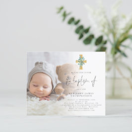 Budgeterad foto Eucalyptus Kor Baptism Inbjudan