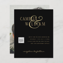 Budgeterad fotobröllopsinbjudan - Spara datum QR-k