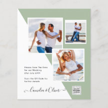 Budgeterad fotobröllopsinbjudan - Spara datum QR-k