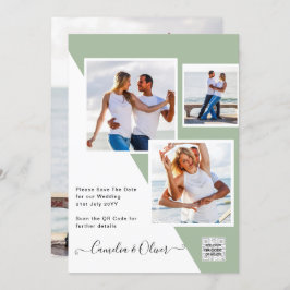 Budgeterad fotobröllopsinbjudan - Spara datum QR-k Inbjudningar