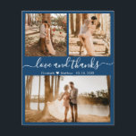 Budgeterad fotokollage - Bröllop Tack Flyer<br><div class="desc">Budget, Modern, Elegant, Handskriven Bröllop (3) Tre Photo Collage Tack-personliger till ett överkomligt pris med lågbudgetflygare. Snyggt bröllop tackar dig för en mall med tre foto på framsidan och ett foto på baksidan. ***VÄNLIGEN NOTERA! *** RULLA FÖR MER INFORMATION! *** Med texten "Kärlek och tack" i ett snabbt skript med...</div>