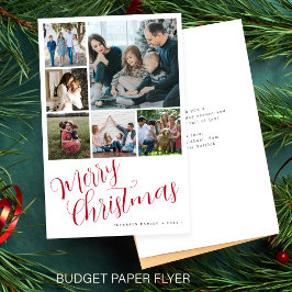Budgeterad fotokollage röd God jul Helgdag Flygblad