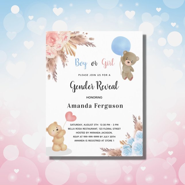 Budgeterad gender avslöjar pampasgräs nalle (Skapare uppladdad)