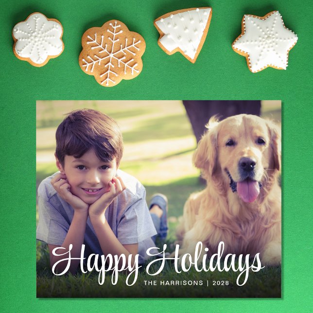 Budgeterad Glad helg 3 - julkort (This holiday season, let your family's smiles and heartwarming memories shine on our 3 photo card)