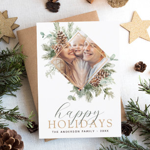 Budgeterad Glad helg jul Greenery Photo Fly Flygblad