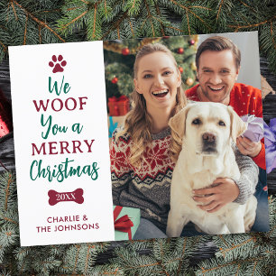 Budgeterad God jul Cute Pet Hund Photo Helgdag