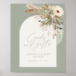 Budgeterad grönt för babyduschkort poster