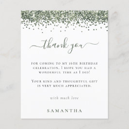 Budgeterad Grönt Glitter fotosvett 16 Tack