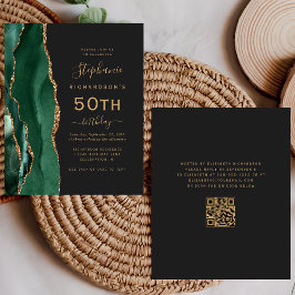 Budgeterad Grönt Guld Agate QR Kod 50:e födelsedag