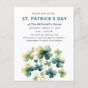 Budgeterad Grönt Klöver Shamrock St Patricks Inbju