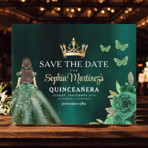 Budgeterad Grönt Princess Quinceañera Spara datum