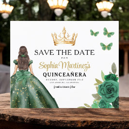 Budgeterad Grönt Princess Quinceañera Spara datum