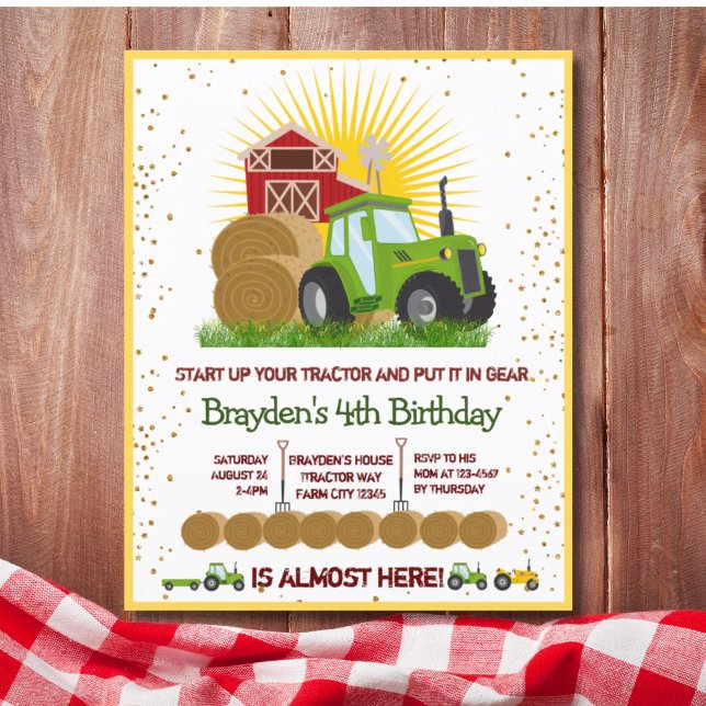 Budgeterad Grönt, traktor Lastbilar, Födelsedagsfe (Budget Green Tractor Trucks Themed Birthday Party)