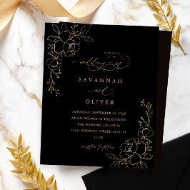 Budgeterad Guld-Blommigt Svarta och Guld Bröllop