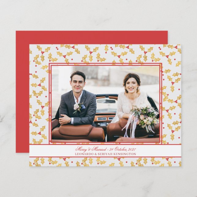 Budgeterad guldblomma Holly Merry Marry Jul (Fram/baksida)