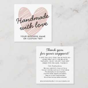 Budgeterad hanterad med Kärlek Heart Candle Care Fyrkantigt Visitkort