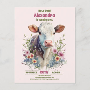 Budgeterad Heliga Kow jag är en Cow-flicka 1:a föd Flygblad