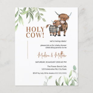Budgeterad Heliga Kow Rustic Farm Baby Shower Inbj
