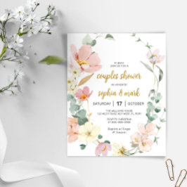 Budgeterad inbjudan för Wildblommor Par Shower-inb