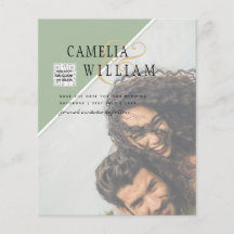 Budgeterad inbjudan till fotobröllop - blandat Fär