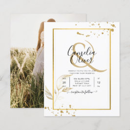 Budgeterad inbjudan till fotobröllop Classic White