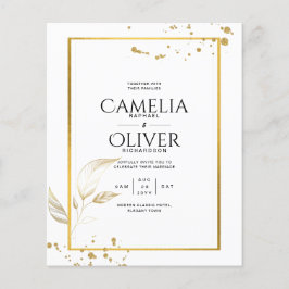 Budgeterad inbjudan till fotobröllop Classic White Flygblad