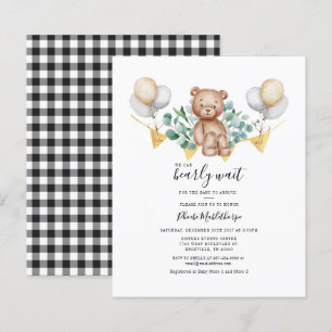 Budgeterad inbjudan till Gingham Baby Shower Eucal