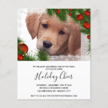 Budgeterad inbjudan till Hund för Golden Retriever