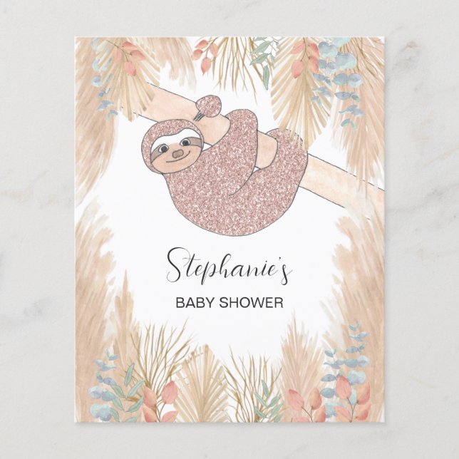 Budgeterad inbjudan till Pampas Cute Animal Baby S (Framsida)