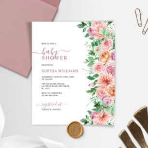 Budgeterad inbjudan till Romantic Ro Flower Baby S