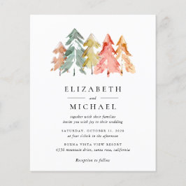 Budgeterad inbjudan till Rustic Gräs Träd Watercol