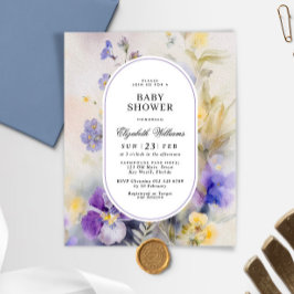 Budgeterad inbjudan till Rustic Watercolor Baby Sh