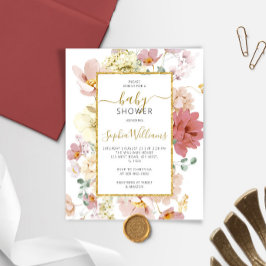 Budgeterad inbjudan till Wildblomme Gentle Baby Sh