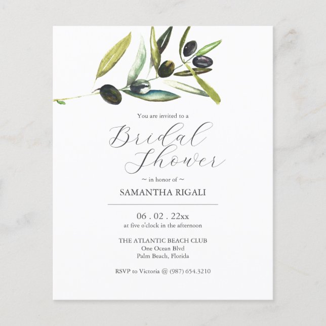 Budgeterad Inbjudningskort för möhippa vattenfärgs Flygblad (Framsidan)