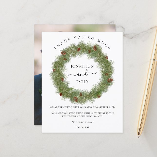 Budgeterad julfransfras Bröllop Tack (Fram/Back In Situ)