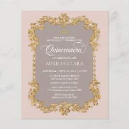 Budgeterad klassisk Elegant  Rosa Guld Quinceanera