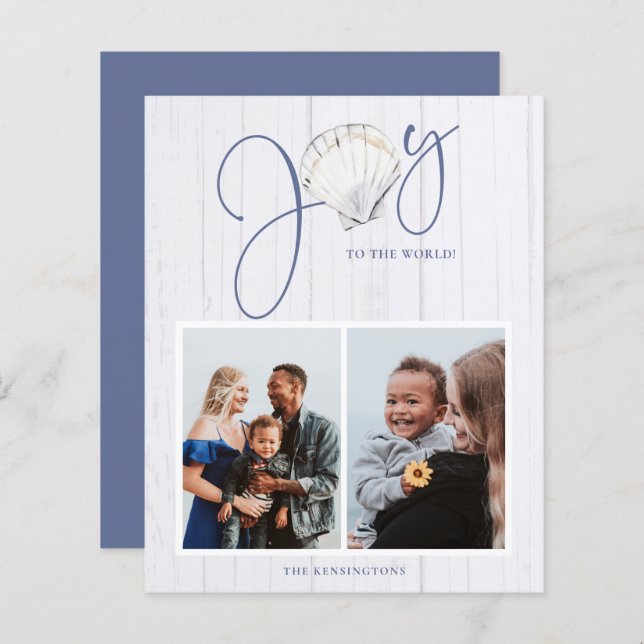 Budgeterad Kustjul Joy Seashell Helgdag (Fram/baksida)