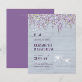 Budgeterad Lila Wisteria Dusty Blue Bröllop