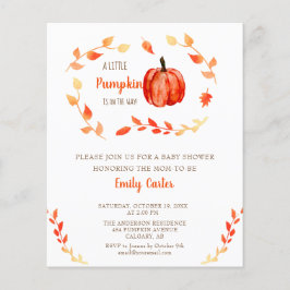 Budgeterad liten Pumpkin Baby Shower Fall Foliage