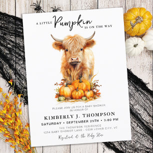 Budgeterad liten Pumpkin Highland Cow Baby Shower