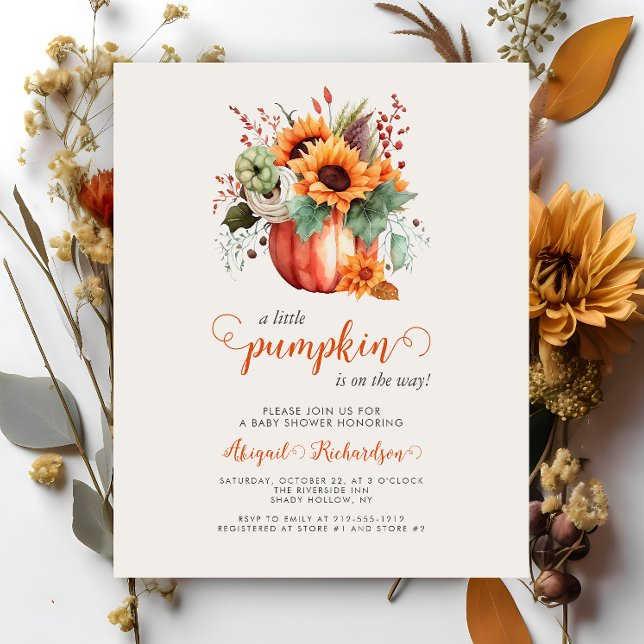 Budgeterad Little Pumpkin Solros Fall Baby Shower (Skapare uppladdad)